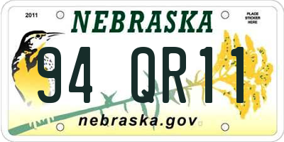 NE license plate 94QR11