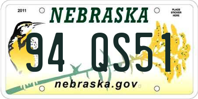 NE license plate 94QS51