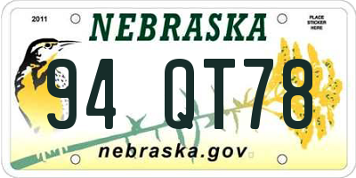 NE license plate 94QT78
