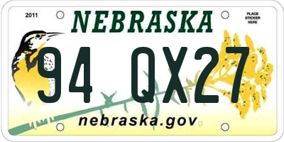 NE license plate 94QX27