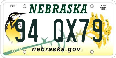 NE license plate 94QX79