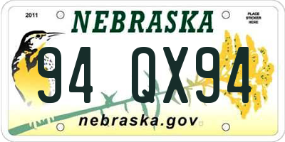 NE license plate 94QX94