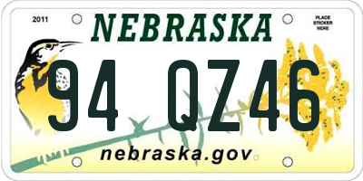 NE license plate 94QZ46