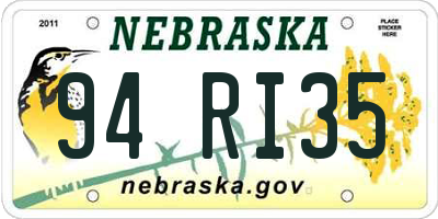 NE license plate 94RI35