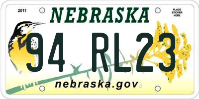 NE license plate 94RL23