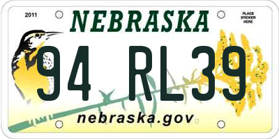 NE license plate 94RL39