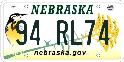 NE license plate 94RL74