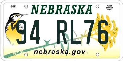 NE license plate 94RL76