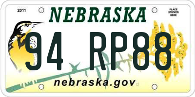 NE license plate 94RP88