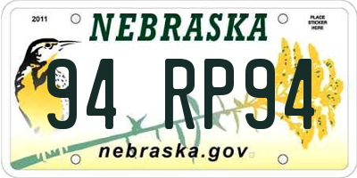 NE license plate 94RP94
