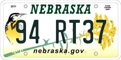 NE license plate 94RT37