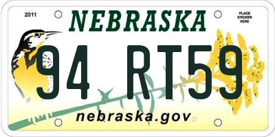 NE license plate 94RT59