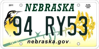 NE license plate 94RY53