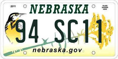 NE license plate 94SC11