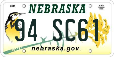 NE license plate 94SC61