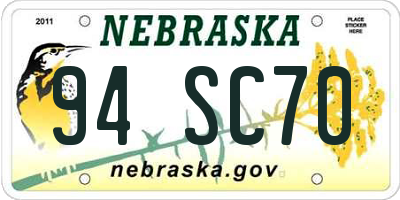 NE license plate 94SC70