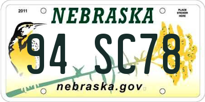 NE license plate 94SC78