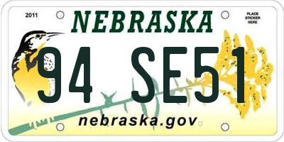 NE license plate 94SE51