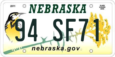 NE license plate 94SF71