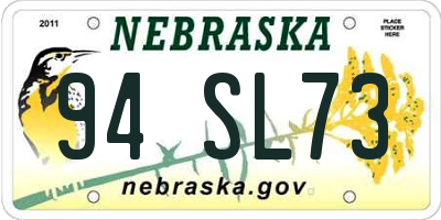 NE license plate 94SL73