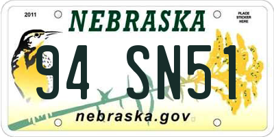 NE license plate 94SN51