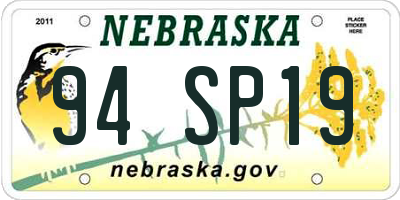 NE license plate 94SP19