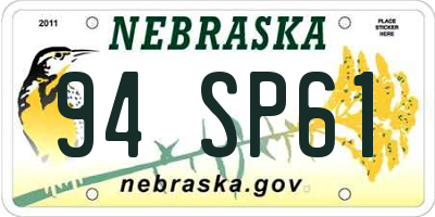 NE license plate 94SP61