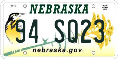 NE license plate 94SQ23