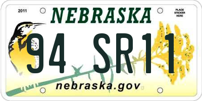 NE license plate 94SR11