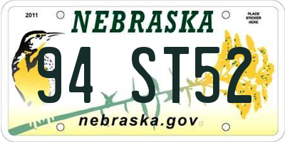 NE license plate 94ST52