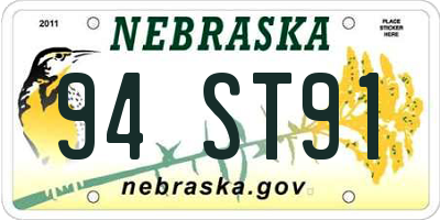 NE license plate 94ST91