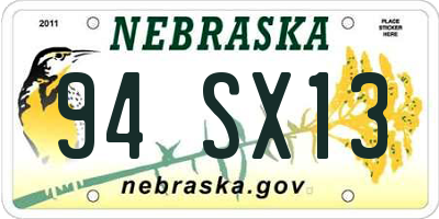 NE license plate 94SX13