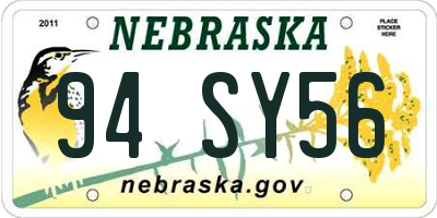 NE license plate 94SY56