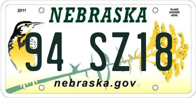 NE license plate 94SZ18