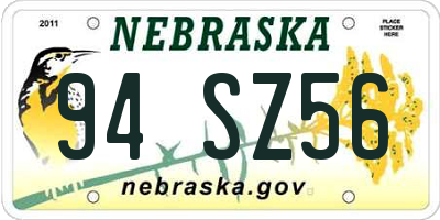 NE license plate 94SZ56