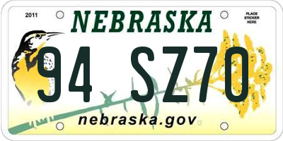 NE license plate 94SZ70