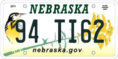 NE license plate 94TI62