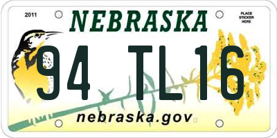 NE license plate 94TL16