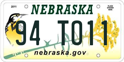 NE license plate 94TO11