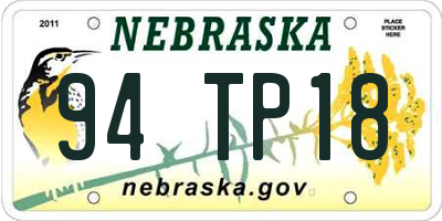 NE license plate 94TP18