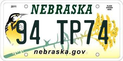 NE license plate 94TP74