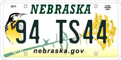 NE license plate 94TS44