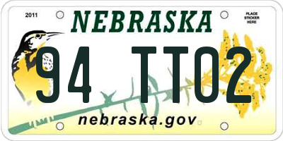 NE license plate 94TT02