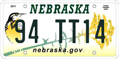 NE license plate 94TT14