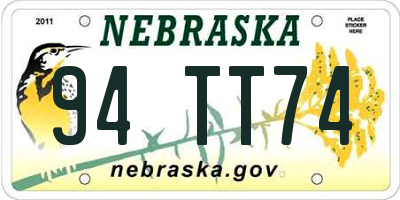 NE license plate 94TT74