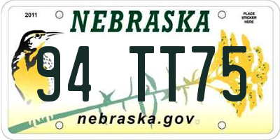 NE license plate 94TT75