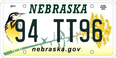 NE license plate 94TT96