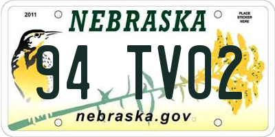 NE license plate 94TV02