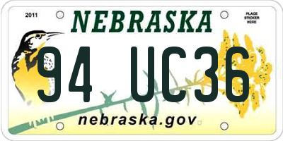 NE license plate 94UC36