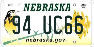 NE license plate 94UC66